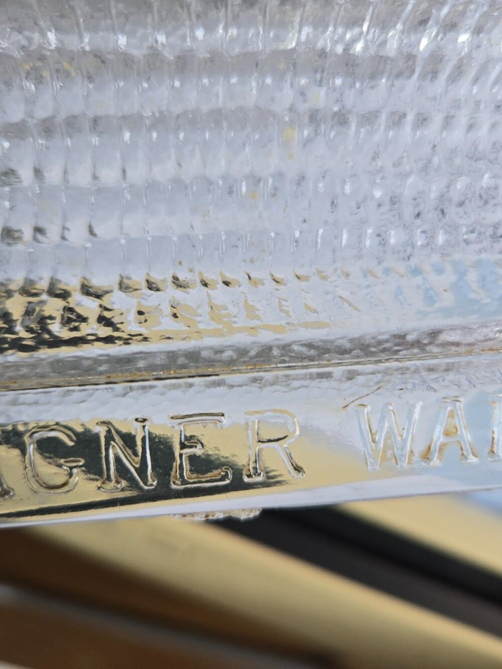 Glass corn bread bake ware.